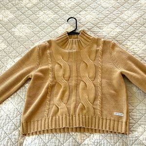 CALVIN KLEIN JEANS M TAUPE CROPPED SWEATER *NEVER WORN*